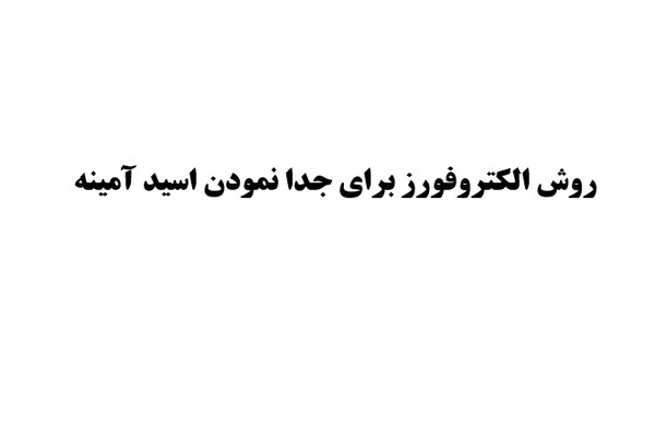 پاورپوینت روش الکتروفورز برای جدا نمودن اسید آمینه