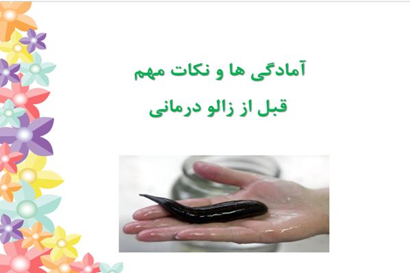 پاورپوینت آمادگی ها و نکات مهم قبل از زالو درمانی